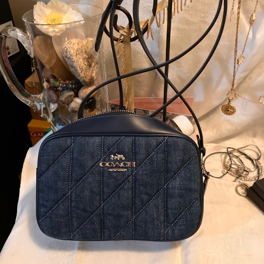 Coach Blue and Gold Crossbody Bag